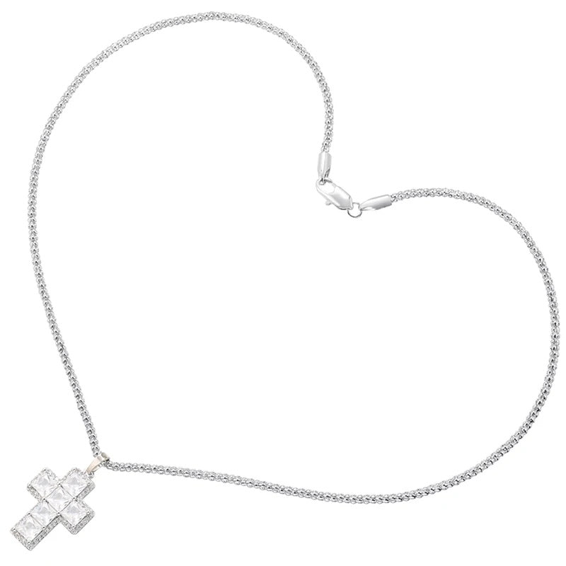 1Pcs Cross Pendants Brass Cubic Zirconia Cross Charms Necklaces