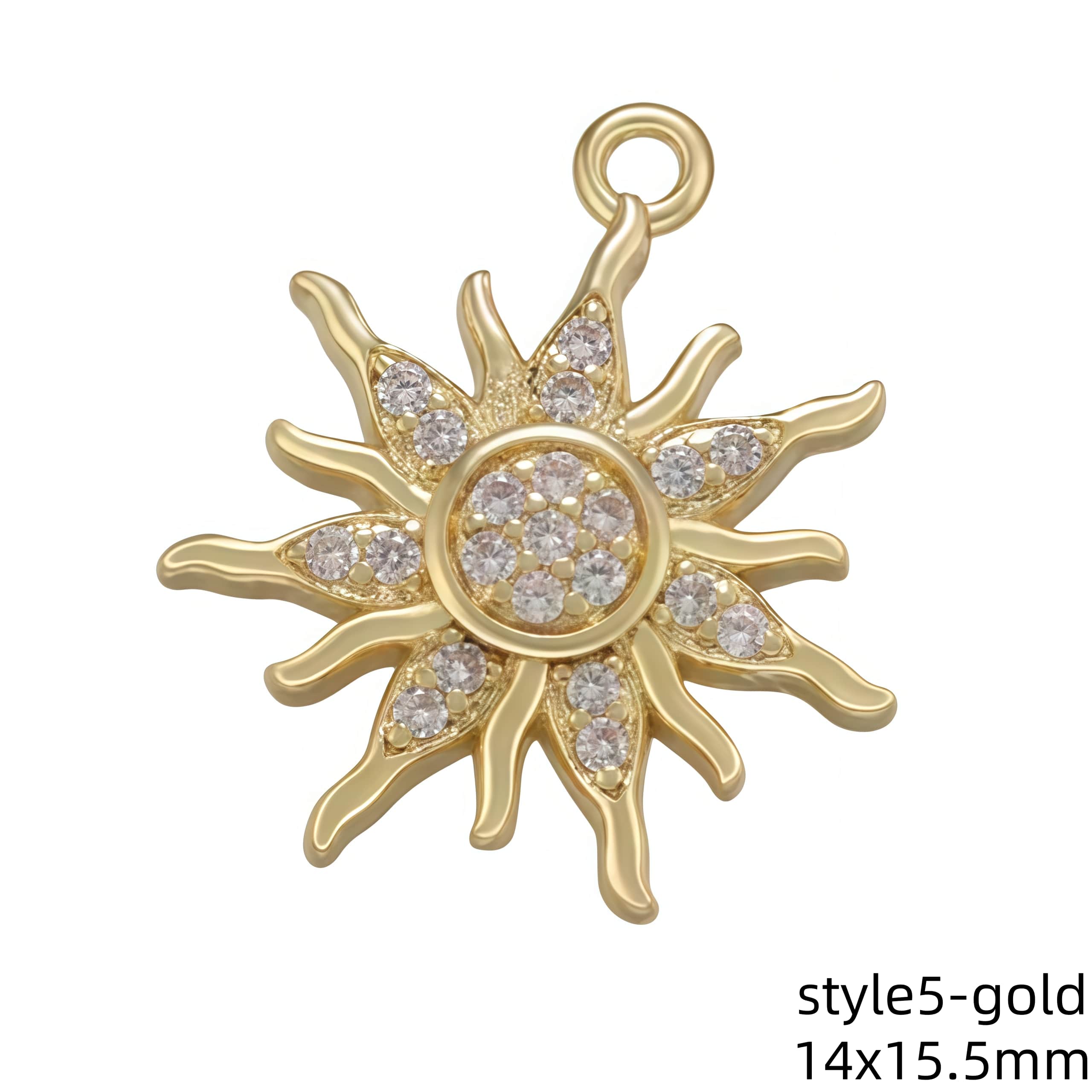 1Pcs Gold Color Silver Color Sun Moon Mini Charms