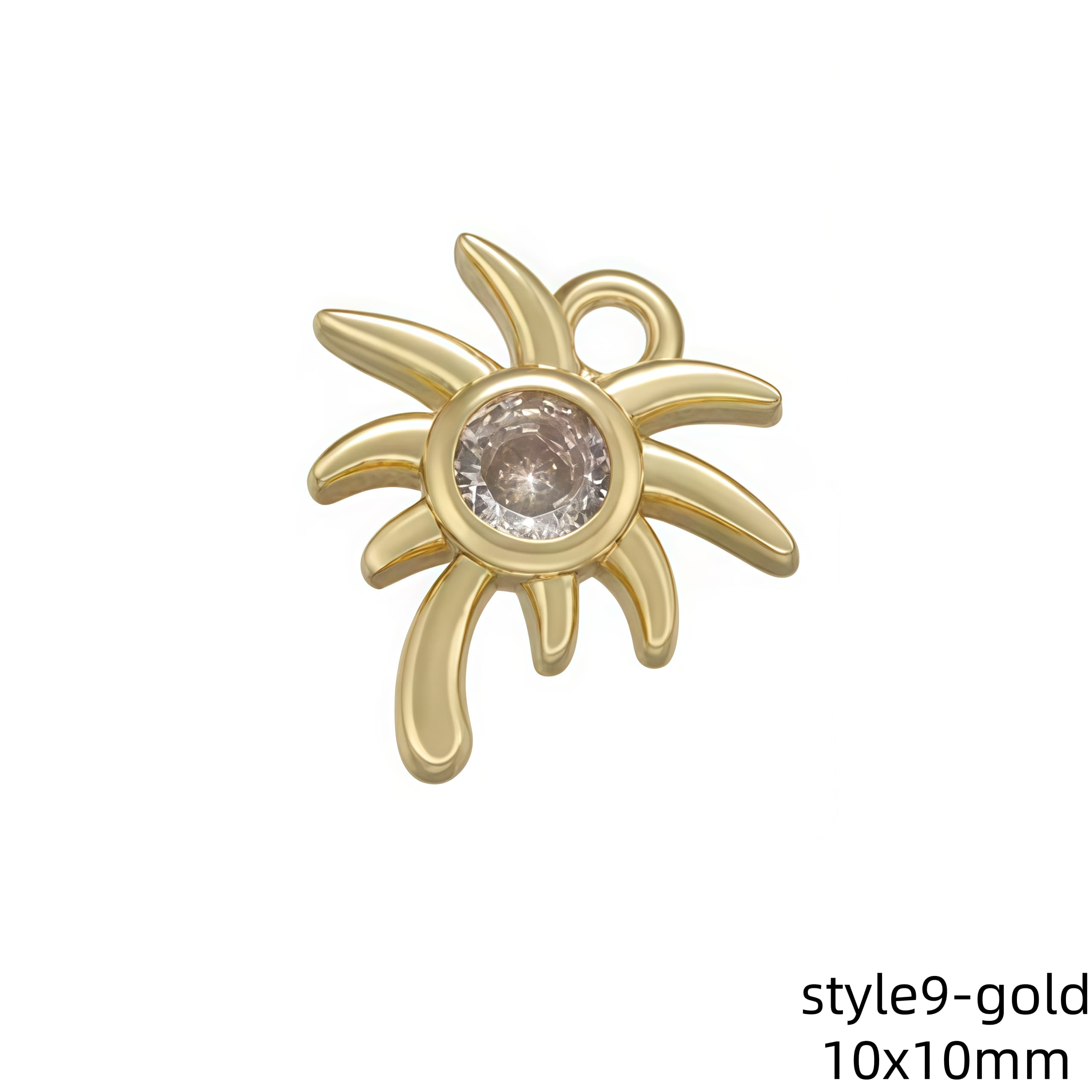 1Pcs Gold Color Silver Color Sun Moon Mini Charms