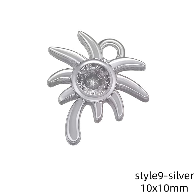 1Pcs Gold Color Silver Color Sun Moon Mini Charms