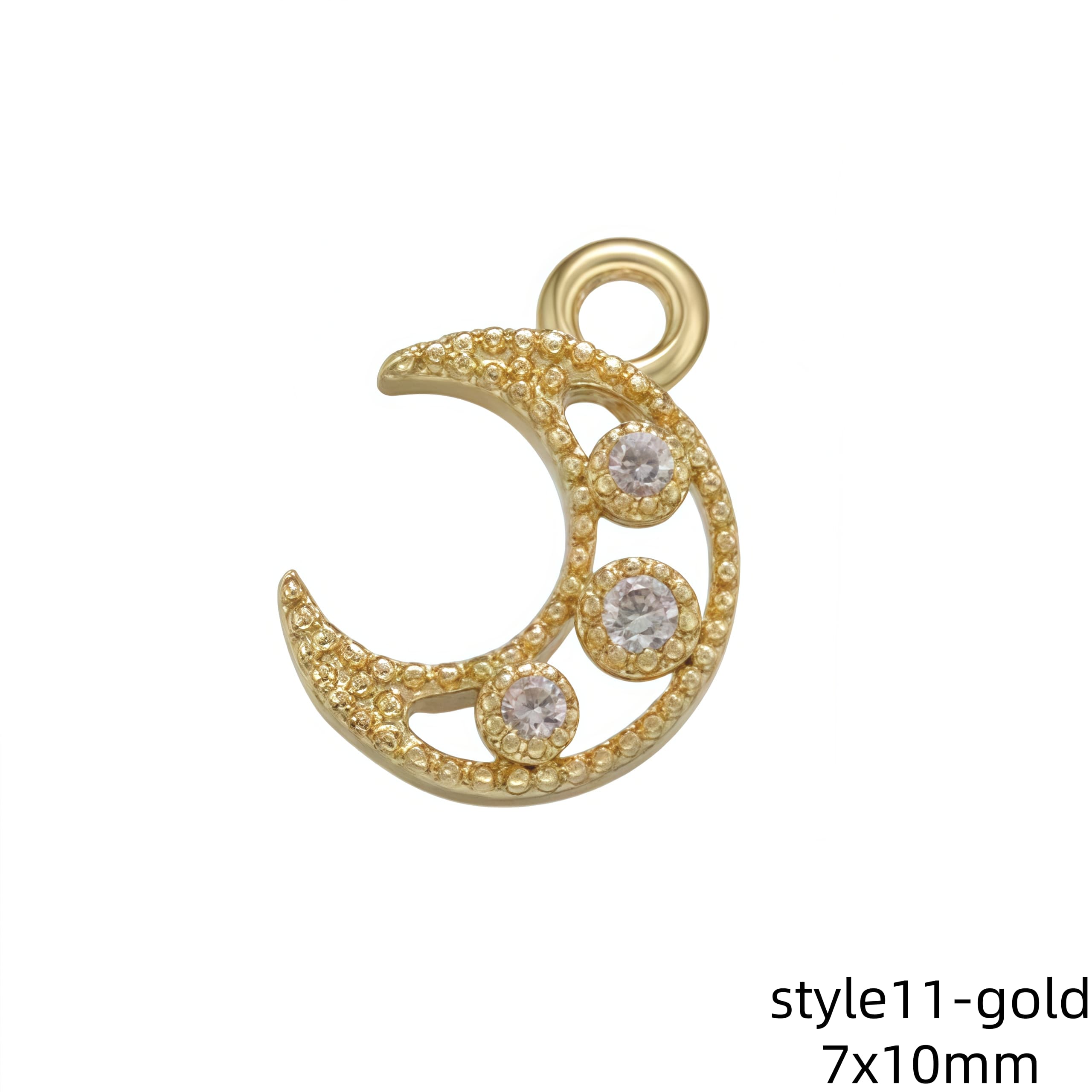 1Pcs Gold Color Silver Color Sun Moon Mini Charms
