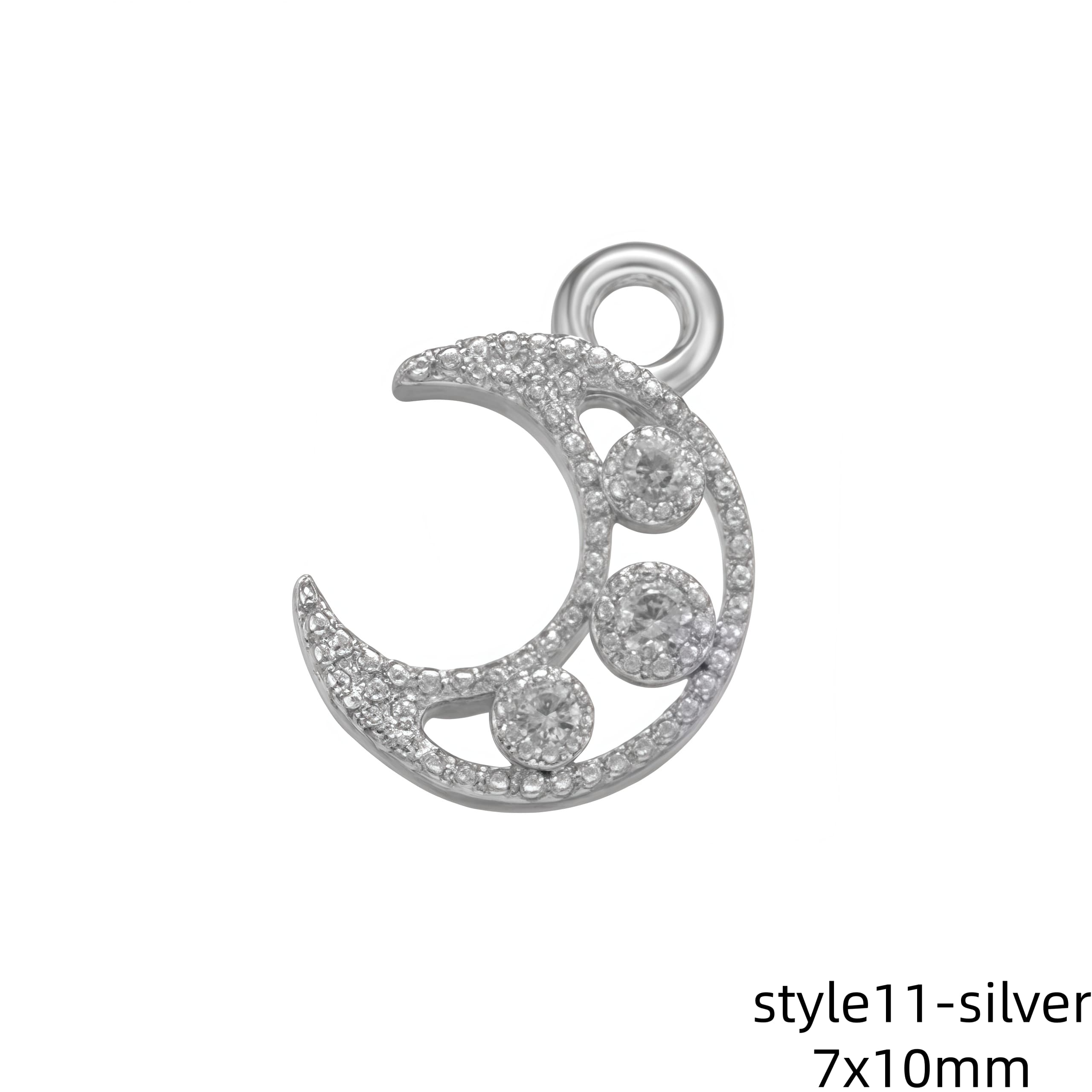 1Pcs Gold Color Silver Color Sun Moon Mini Charms
