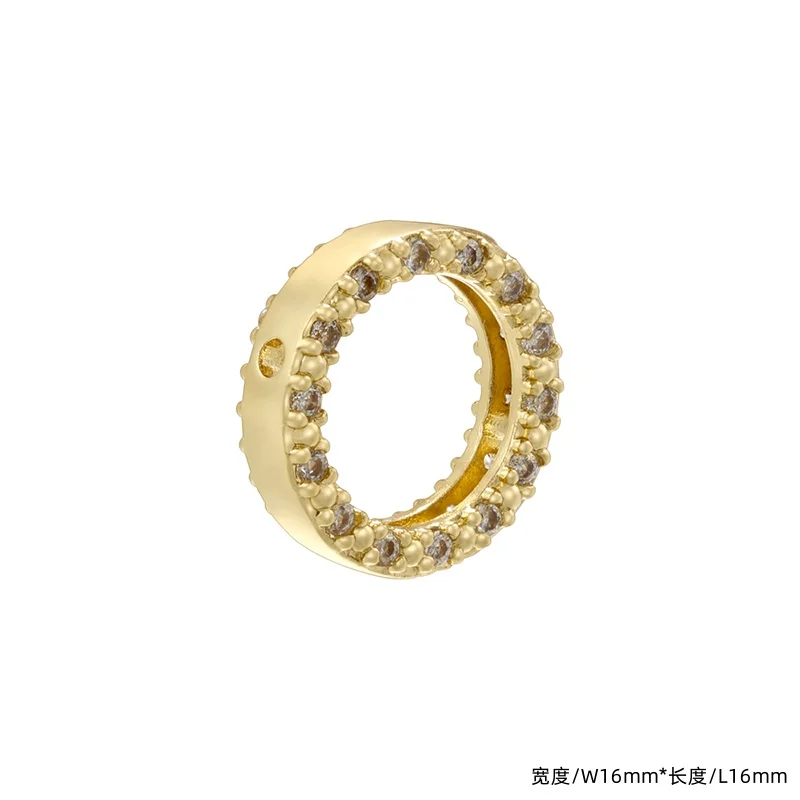 1PCS 18K Gold-plated Brass Inlaid With Zircon Spacer Beads