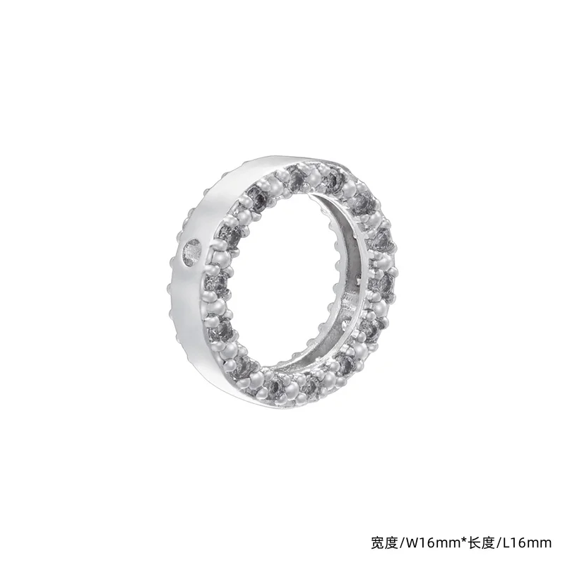 1PCS 18K Gold-plated Brass Inlaid With Zircon Spacer Beads