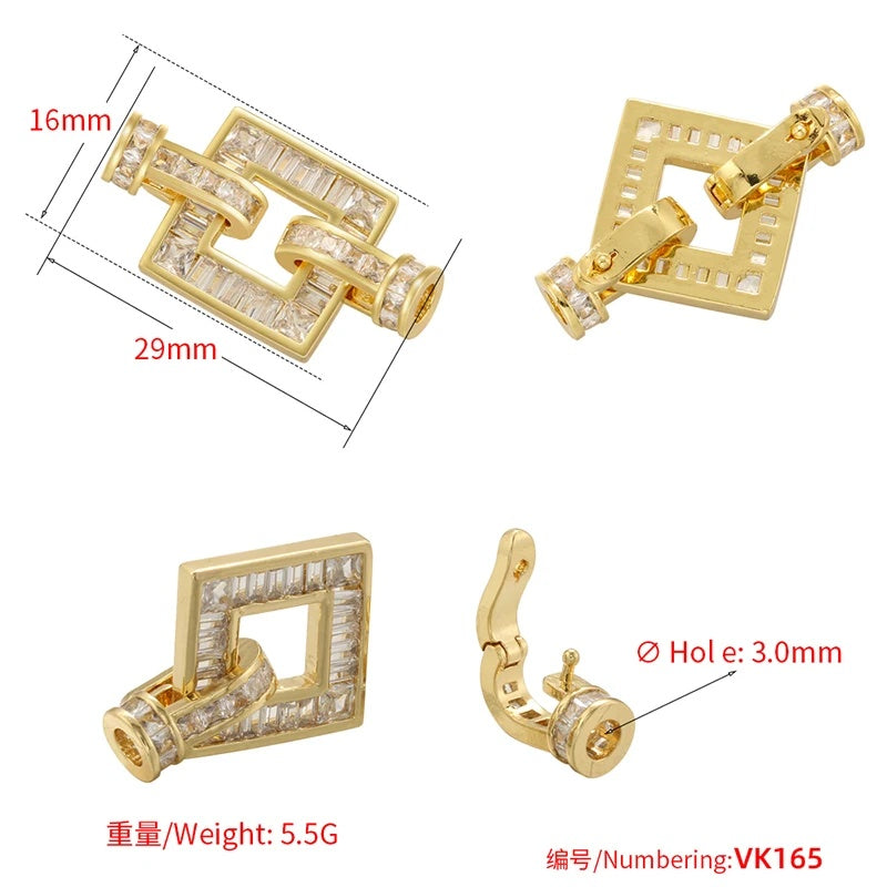 1 Pcs Hooks Accesories Supplies Brass Cubic Zirconia Connectors