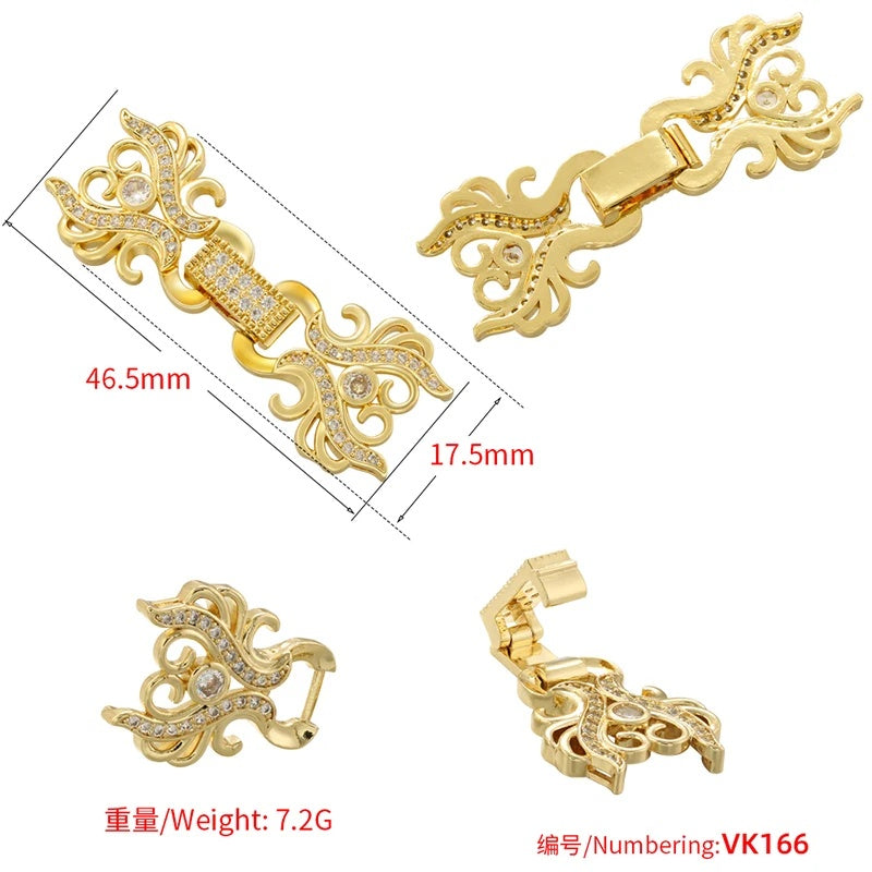 1 Pcs Hooks Accesories Supplies Brass Cubic Zirconia Connectors