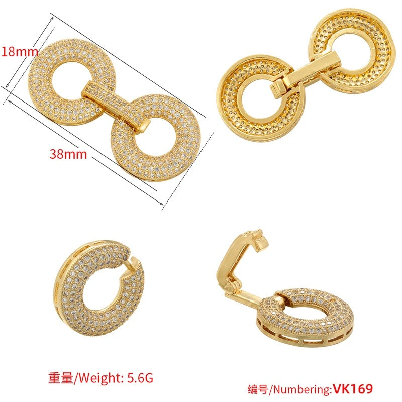 1 Pcs Hooks Accesories Supplies Brass Cubic Zirconia Connectors