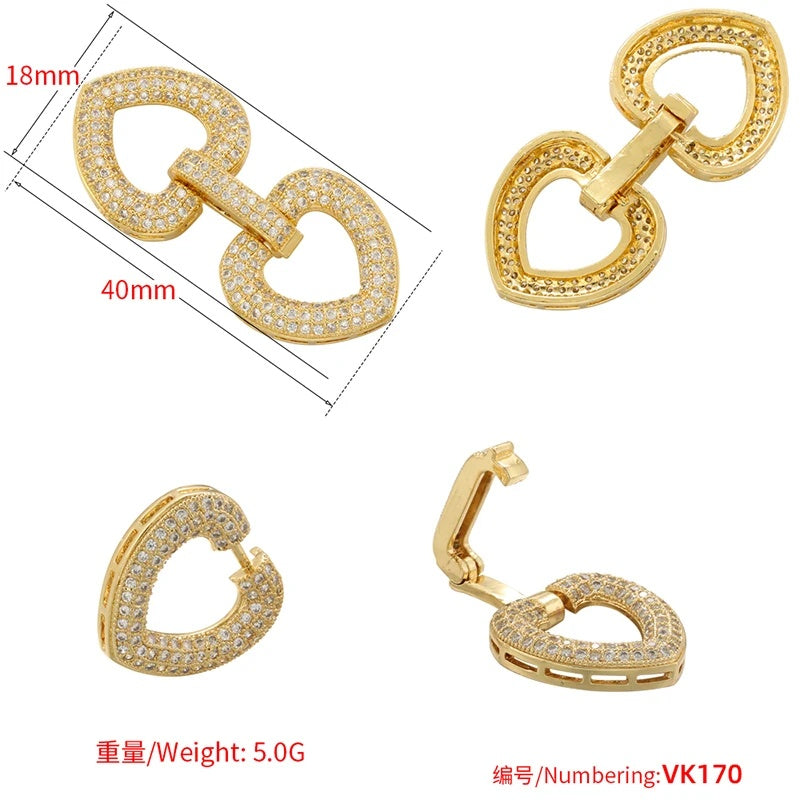 1 Pcs Hooks Accesories Supplies Brass Cubic Zirconia Connectors