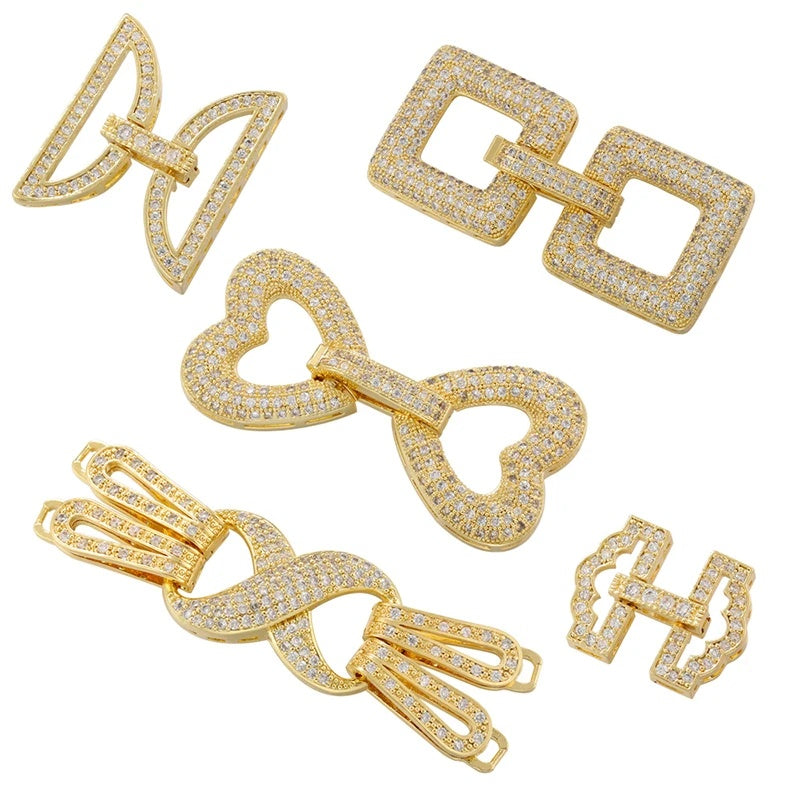 1 Pcs Hooks Accesories Supplies Brass Cubic Zirconia Connectors