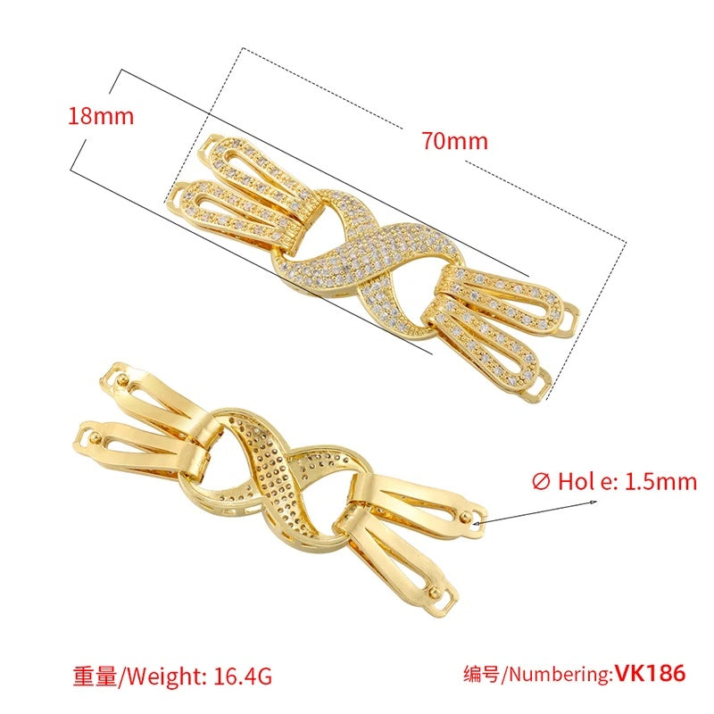 1 Pcs Hooks Accesories Supplies Brass Cubic Zirconia Connectors