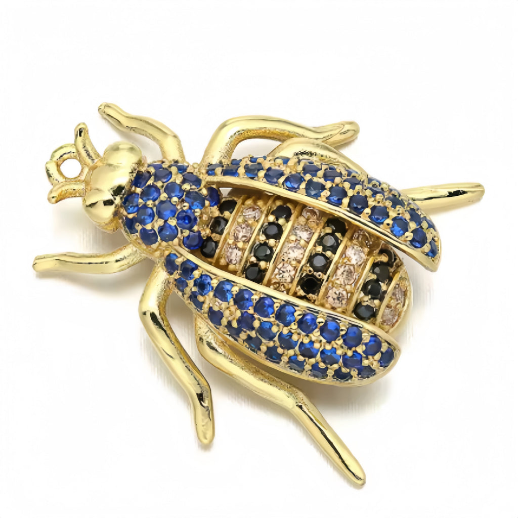 1PCS Brass Cubic Zirconia Beetle Charms Pendants