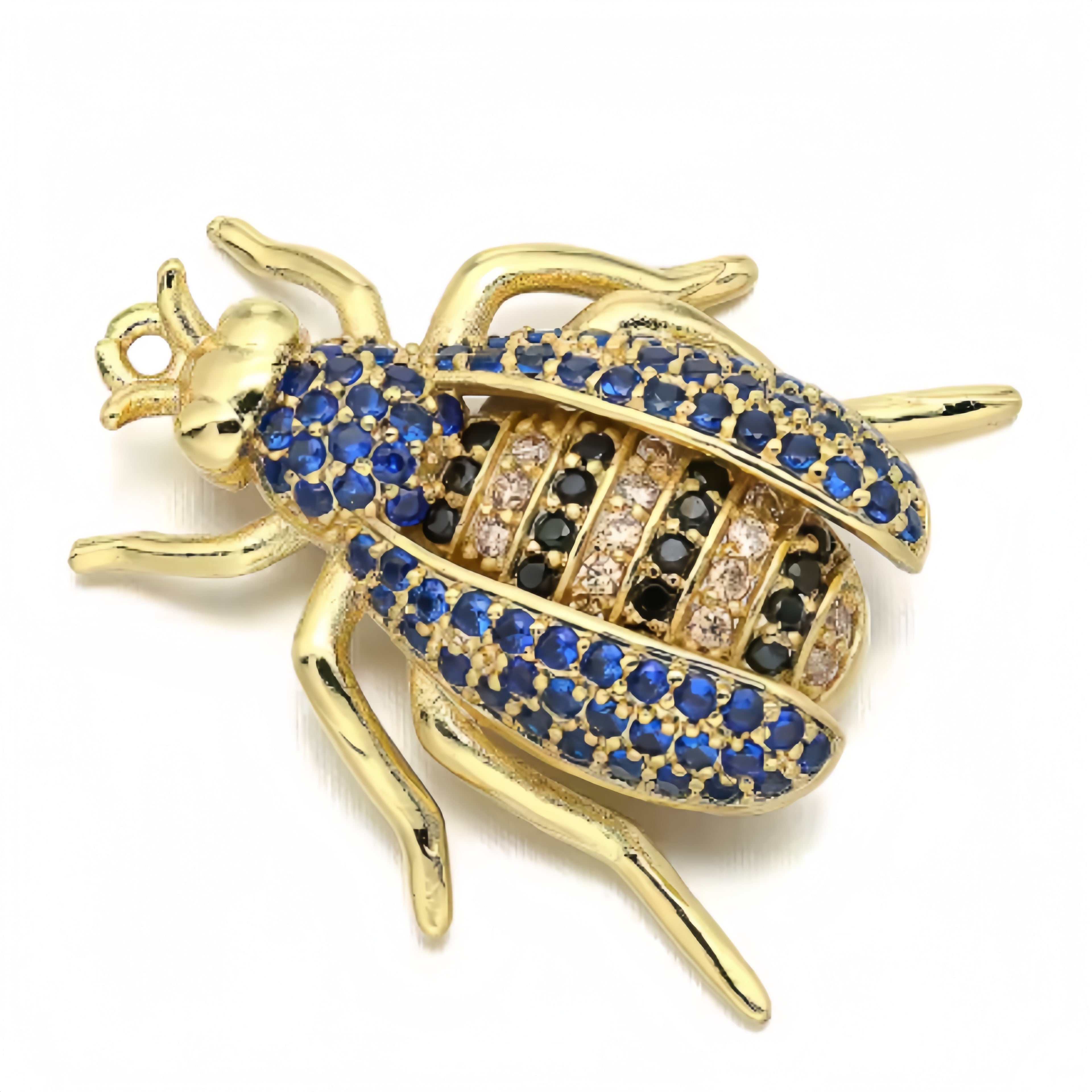1PCS Brass Cubic Zirconia Beetle Charms Pendants