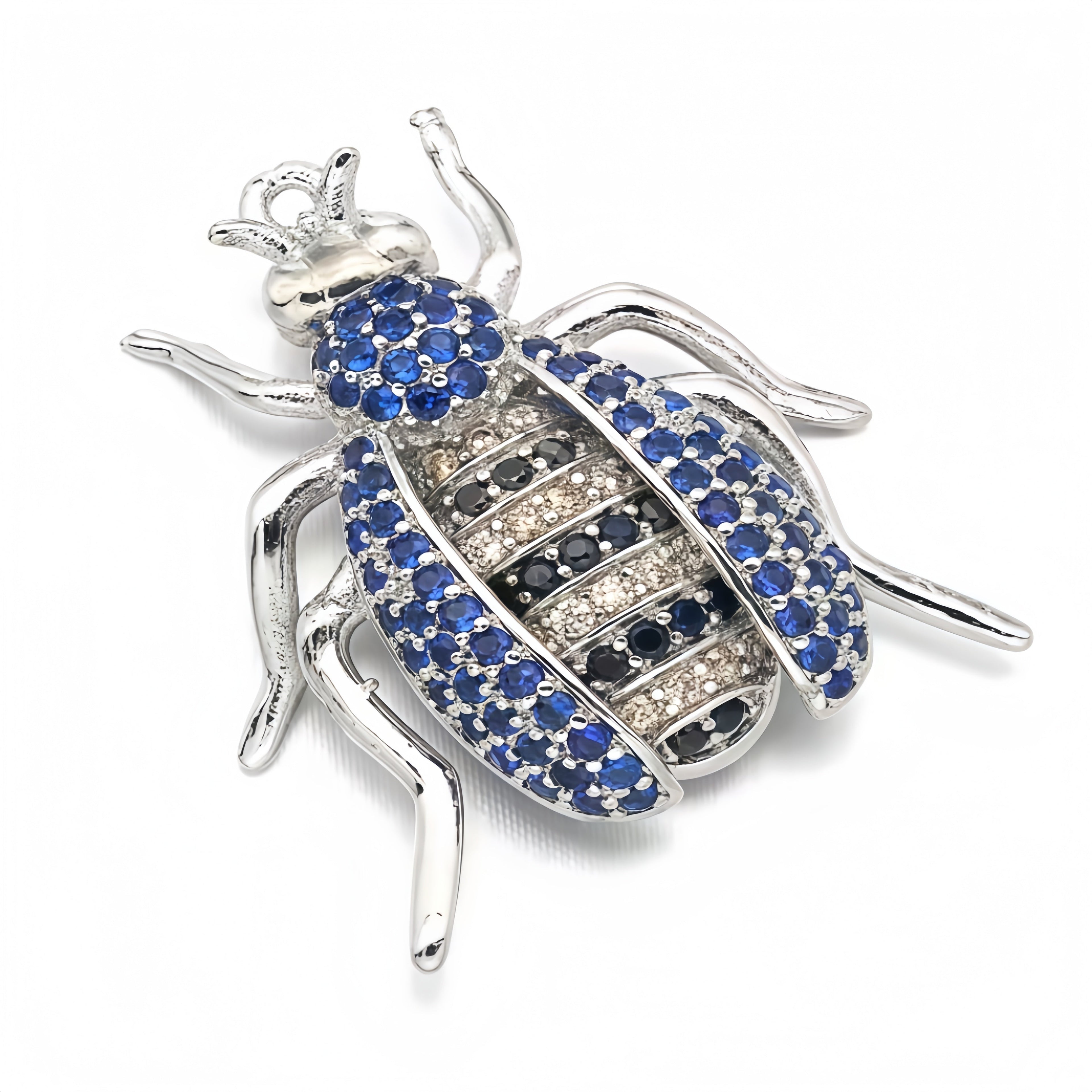 1PCS Brass Cubic Zirconia Beetle Charms Pendants