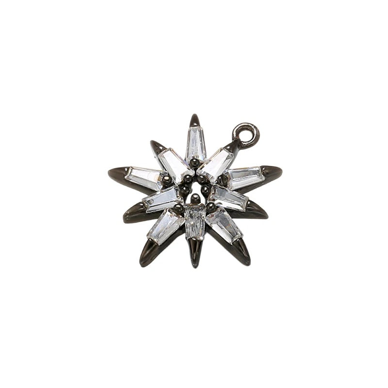 1PCS Brass Crystal Multi-Angle Star Charm Pendant