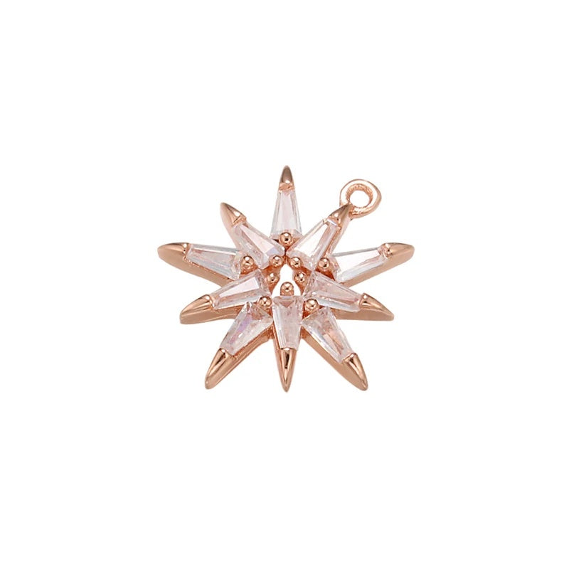 1PCS Brass Crystal Multi-Angle Star Charm Pendant