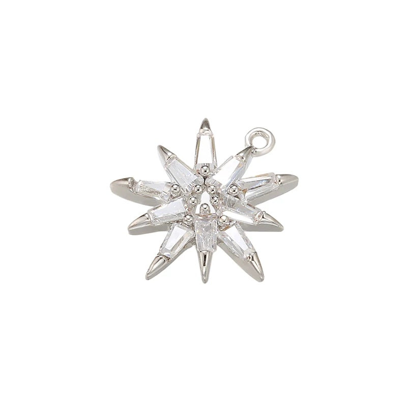 1PCS Brass Crystal Multi-Angle Star Charm Pendant