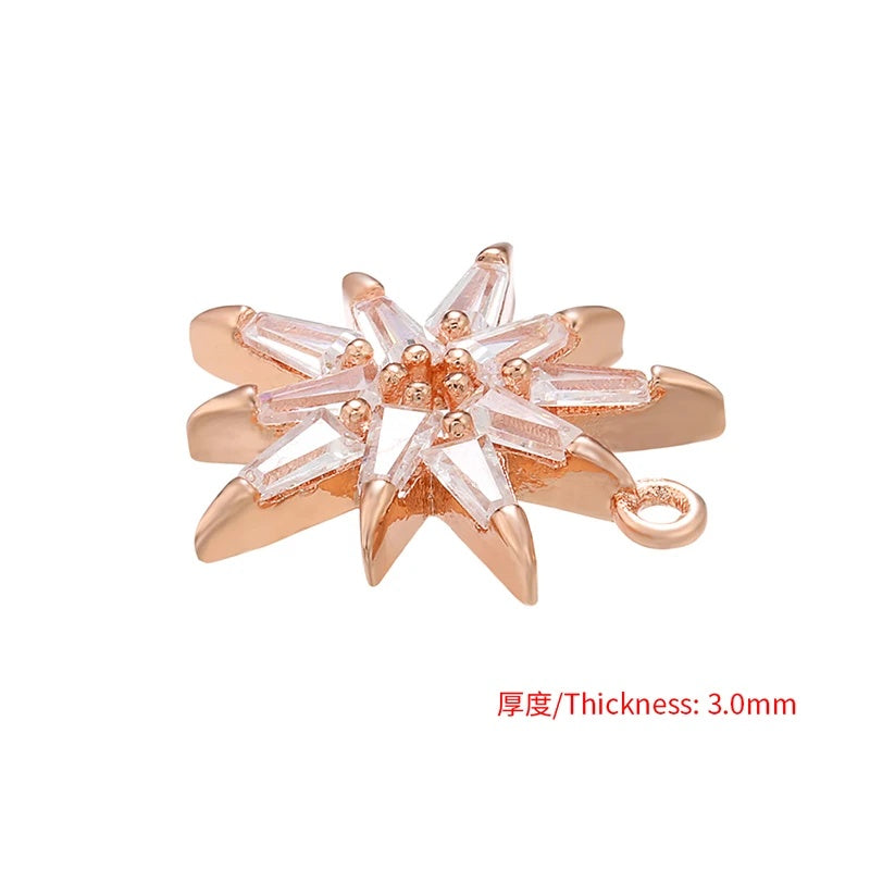 1PCS Brass Crystal Multi-Angle Star Charm Pendant