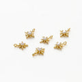 10pcs/lot 18K Gold Colors Rhinestone Hexagram Stars Brass Pendants