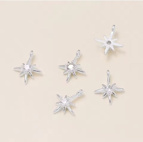 10pcs/lot 18K Gold Colors Rhinestone Hexagram Stars Brass Pendants