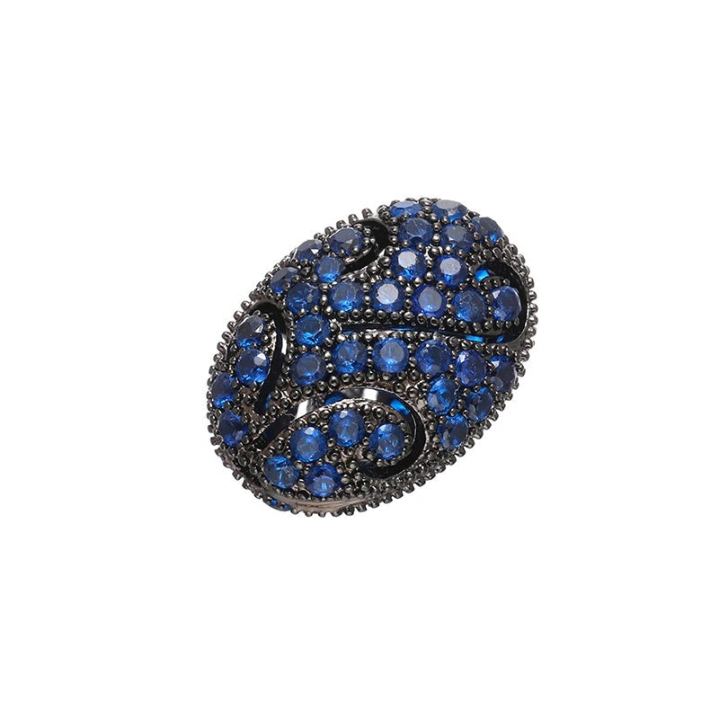 1PCS Brass Cubic Zirconia Colorful Flat Beads