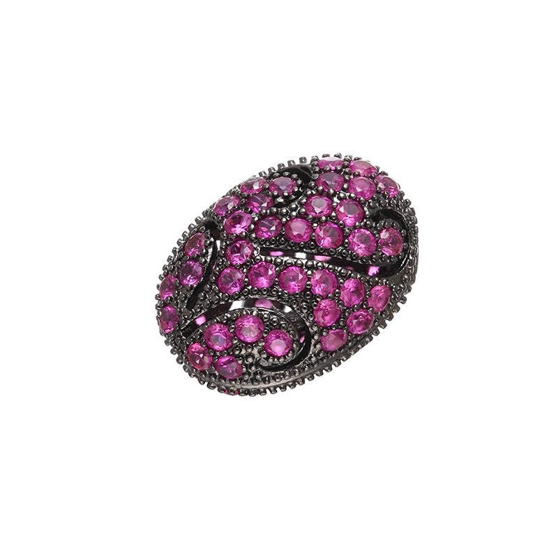 1PCS Brass Cubic Zirconia Colorful Flat Beads