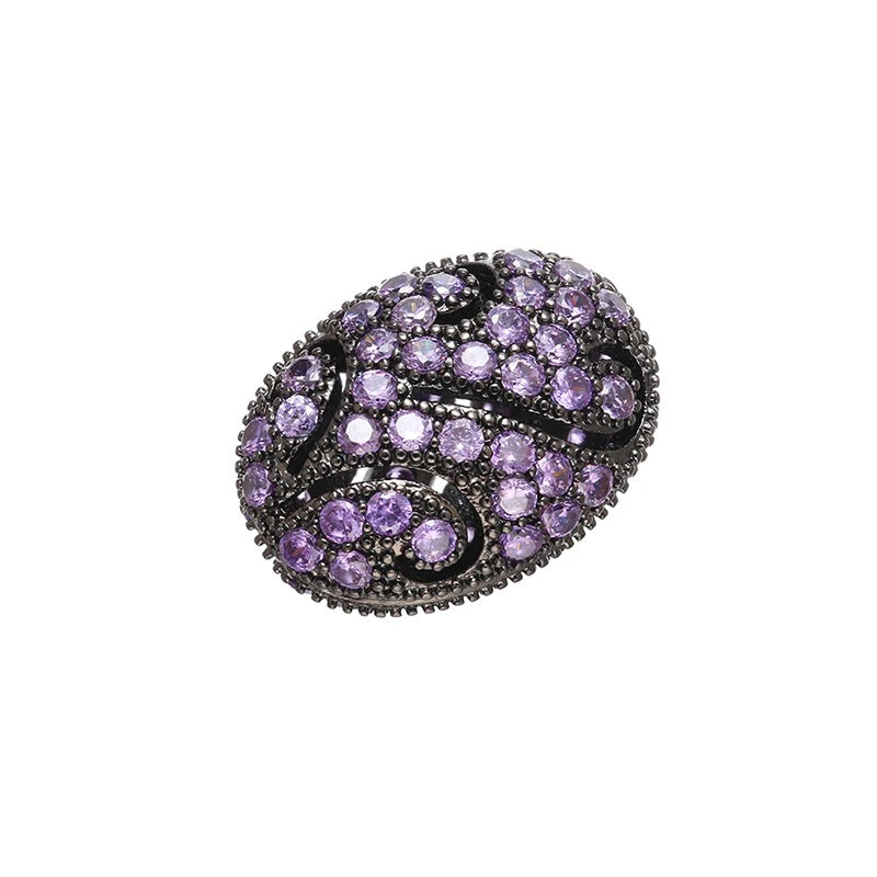 1PCS Brass Cubic Zirconia Colorful Flat Beads