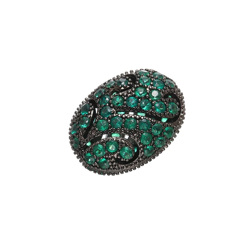 1PCS Brass Cubic Zirconia Colorful Flat Beads