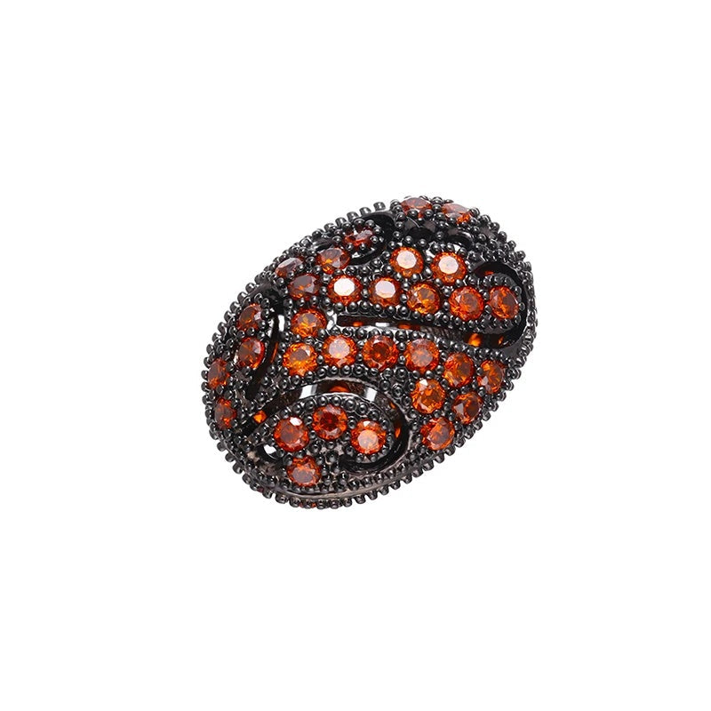 1PCS Brass Cubic Zirconia Colorful Flat Beads