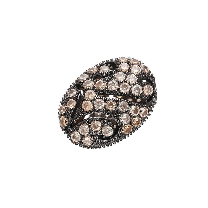 1PCS Brass Cubic Zirconia Colorful Flat Beads