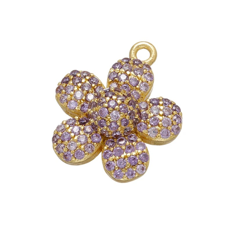1PCS Gold-Colored Petal Earrings Charms DIY Pendant