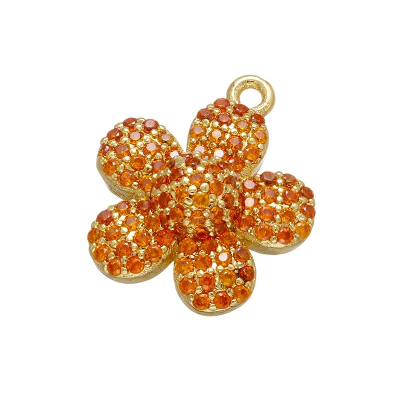1PCS Gold-Colored Petal Earrings Charms DIY Pendant