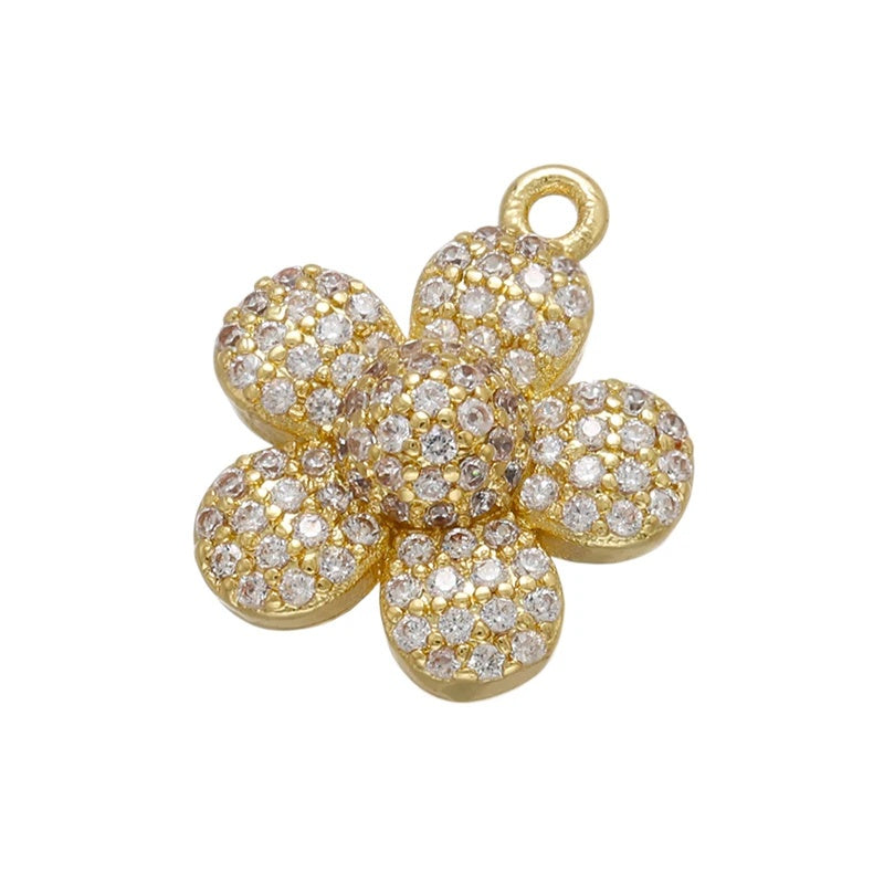 1PCS Gold-Colored Petal Earrings Charms DIY Pendant