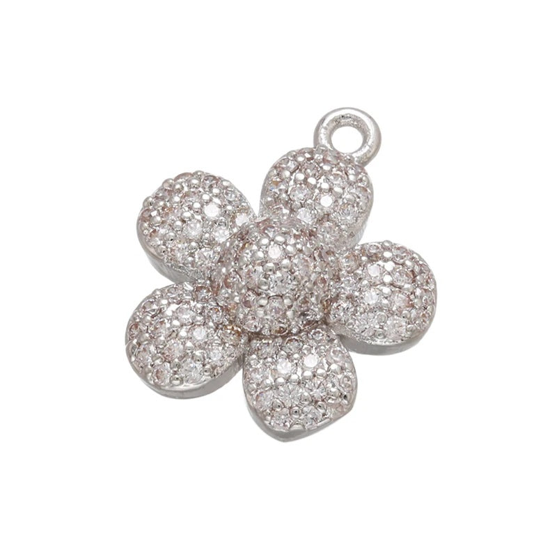 1PCS Gold-Colored Petal Earrings Charms DIY Pendant