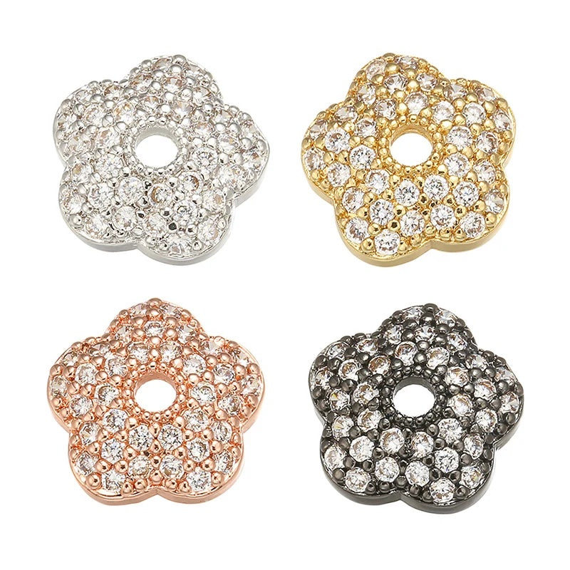 1PCS Brass Cubic Zirconia  Exquisite Bead Cap