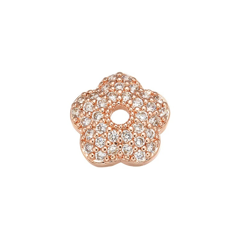 1PCS Brass Cubic Zirconia  Exquisite Bead Cap