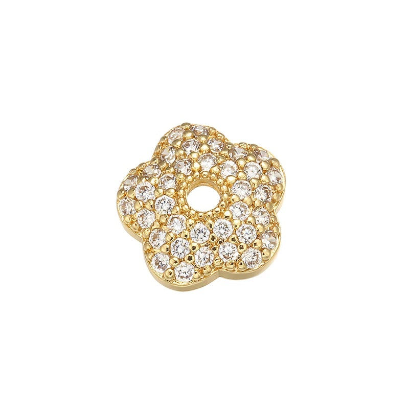 1PCS Brass Cubic Zirconia  Exquisite Bead Cap