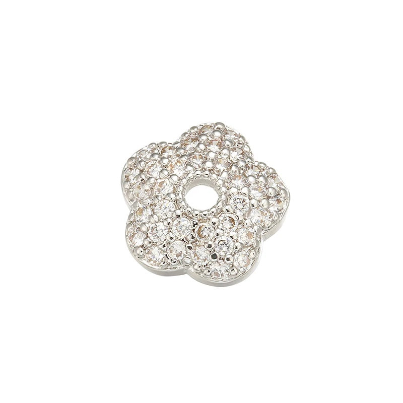 1PCS Brass Cubic Zirconia  Exquisite Bead Cap
