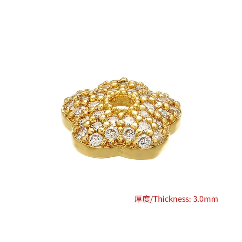 1PCS Brass Cubic Zirconia  Exquisite Bead Cap