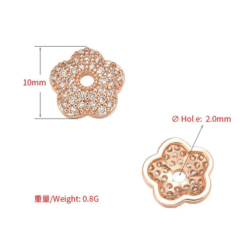 1PCS Brass Cubic Zirconia  Exquisite Bead Cap