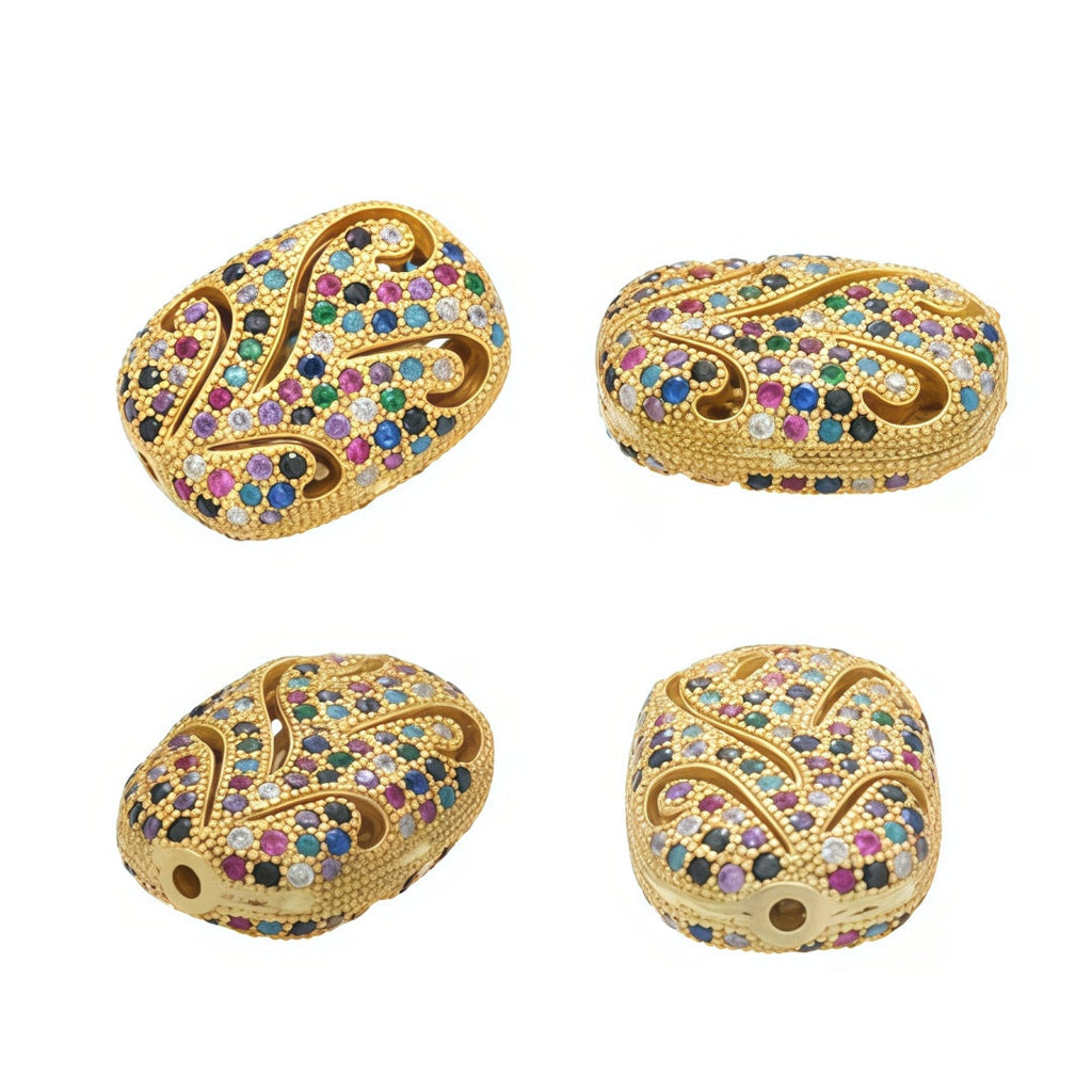 1PCS  Rectangular Hollow Candy Crystal Spacer Beads