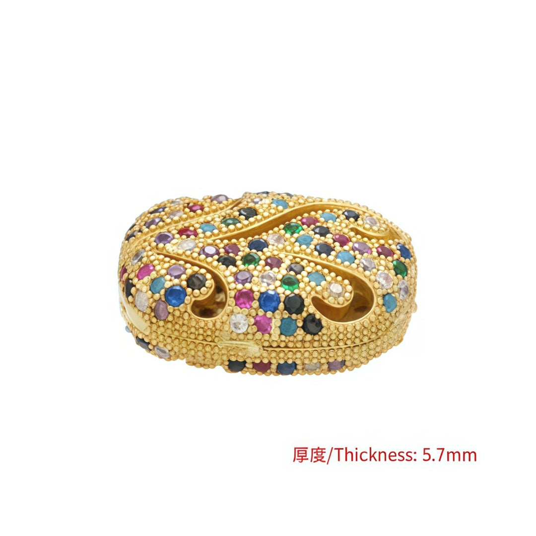 1PCS  Rectangular Hollow Candy Crystal Spacer Beads