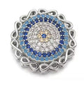 1PCS Brass Cubic Zirconia Round Flowers Charms Connectors DIY Jewelry Findings