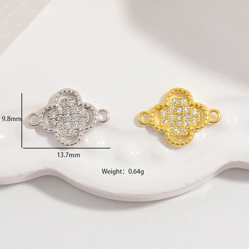 1PCS Hollowed-Out lucky Four-Leaf Clover Connector Clover Charm
