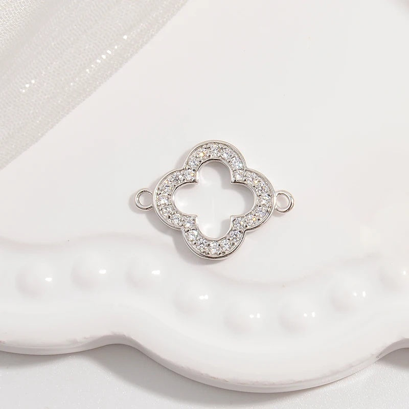 1PCS Hollowed-Out lucky Four-Leaf Clover Connector Clover Charm