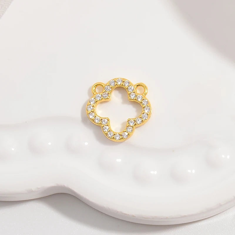 1PCS Hollowed-Out lucky Four-Leaf Clover Connector Clover Charm