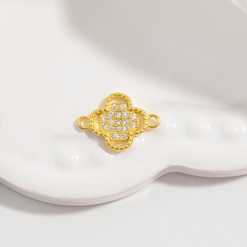 1PCS Hollowed-Out lucky Four-Leaf Clover Connector Clover Charm