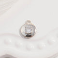 1PCS Sterling Silver Round Micro-Inlaid Zircon Pendant Button Charm