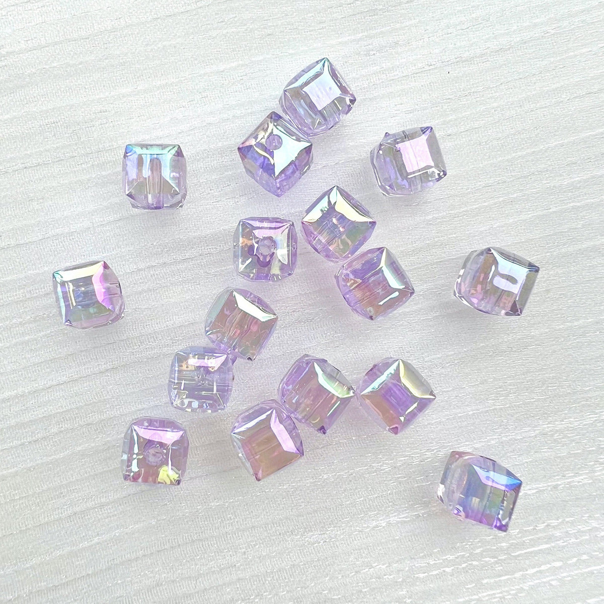 60pcs Transparent Acrylic Cube Beads