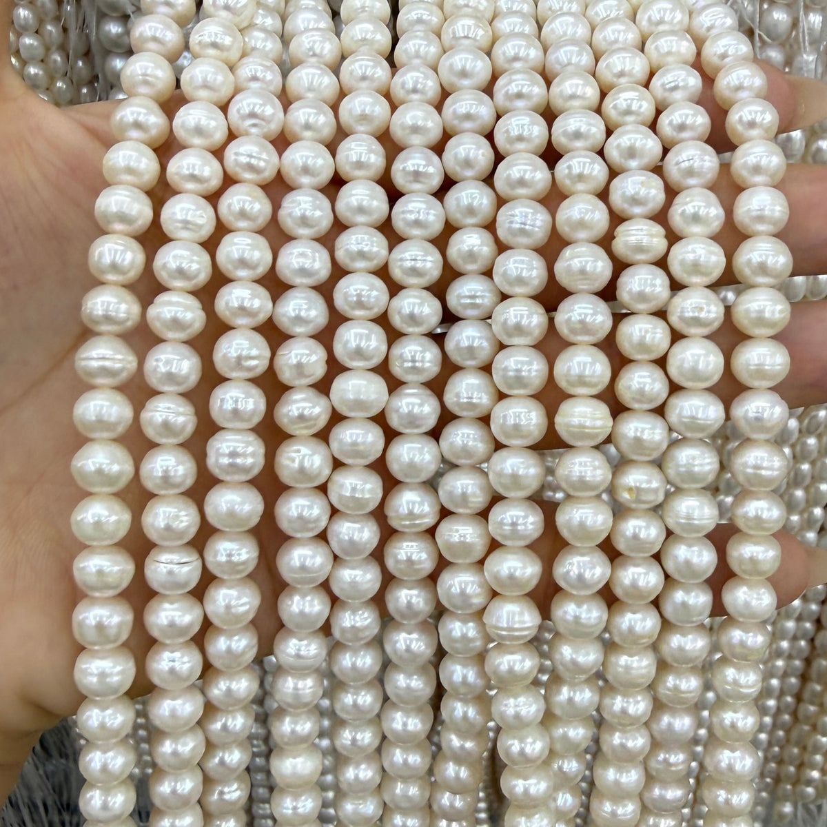 5x7mm Potato Natural Freshwater Pearl Beads