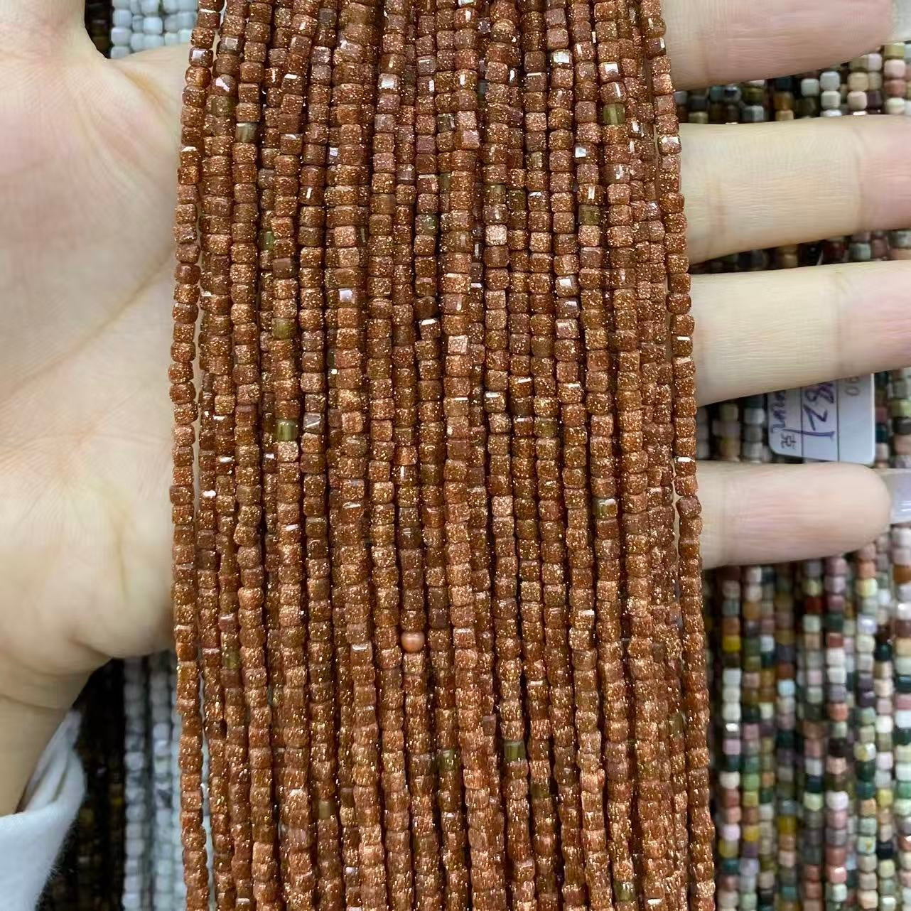 Tiny Square Faceted Beads 2-3mm Gemstone/Quartz/Jasper/Agate